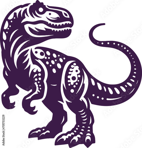 Vector silhouette illustration of a dinosaur drawing on a light background