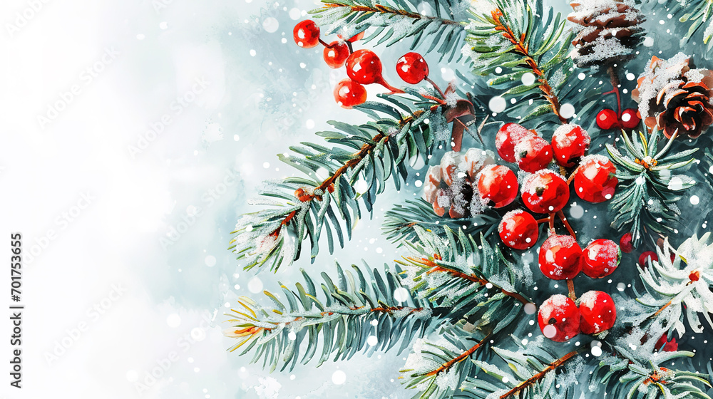 christmas background with fir branches and snow christmas background with fir branches and snow