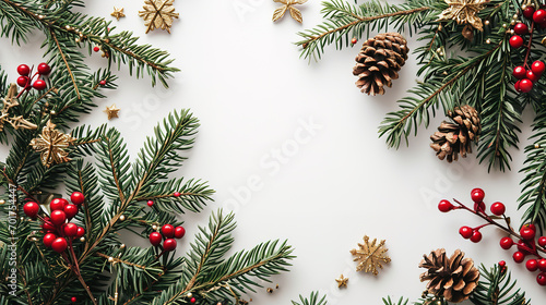 Christmas background with fir branches