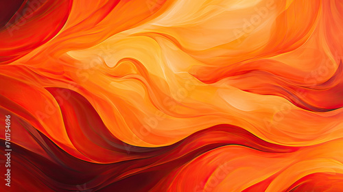 A fiery, dynamic background showing the flow of thermal energy in bright orange and red tones, resembling a blazing inferno Ai Generative
