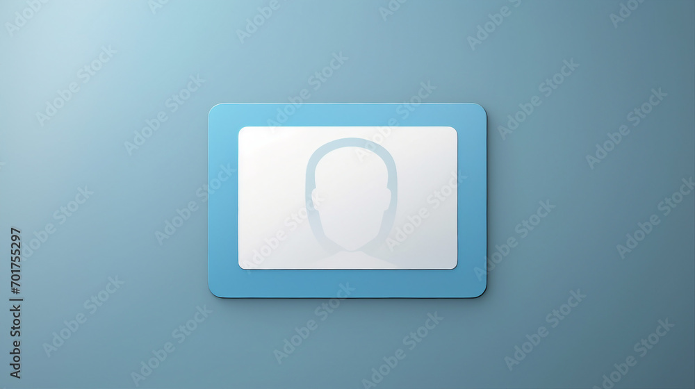 Futuristic 3D ID Card Icon Floating on White Background - Personal Identification Badge Concept for Access, Membership, and Security in Business and Technology Futuristic 3D ID Card Icon Floating on White Background - Personal Identification Badge Concept for Access, Membership, and Security in Business and Technology