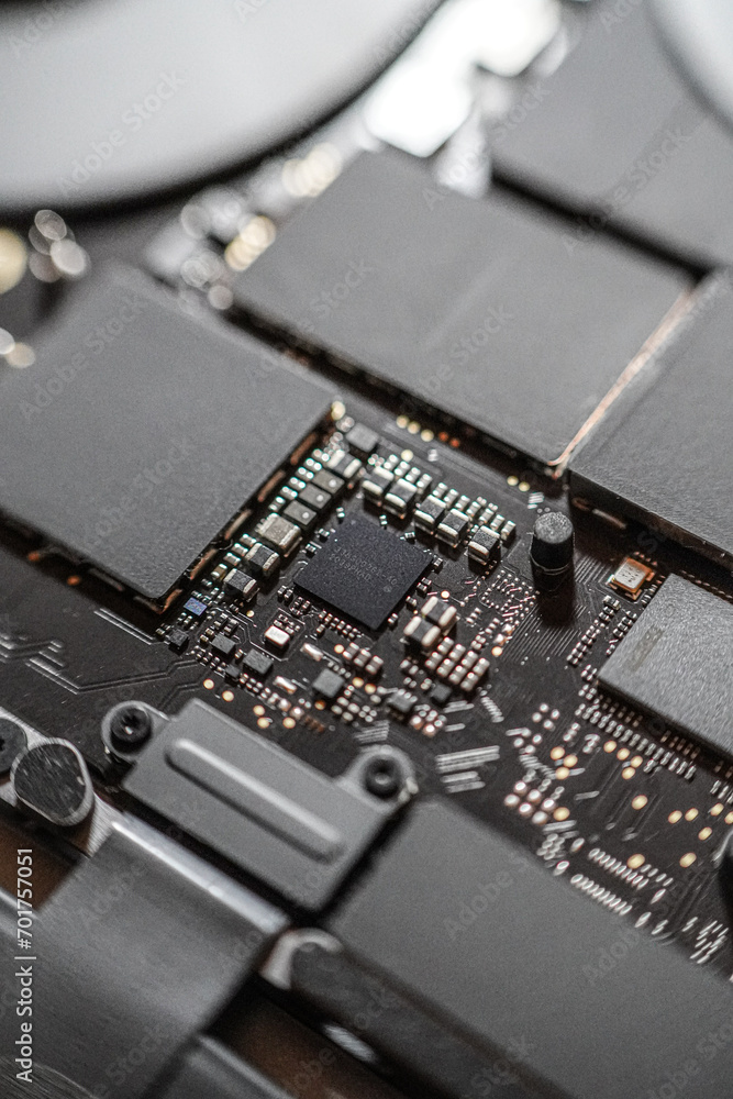 Close-up View of a Modern Technical Circuit Board Close-up View of a Modern Technical Circuit Board