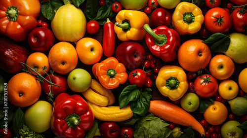 Background food fruits and vegetables collection