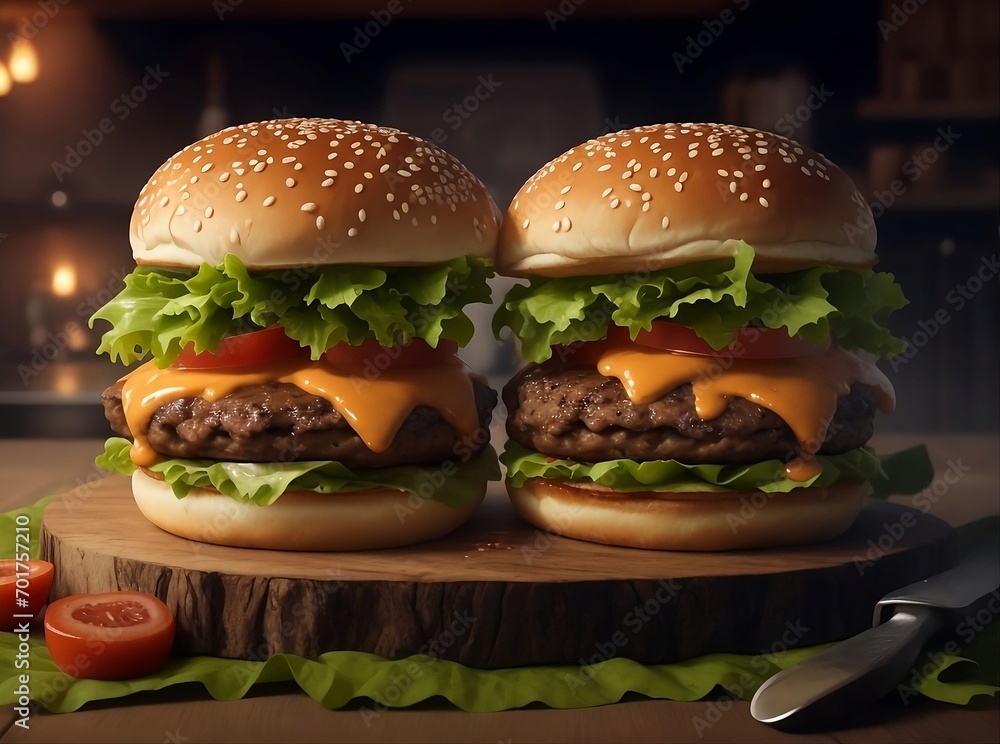 hamburger on a plate