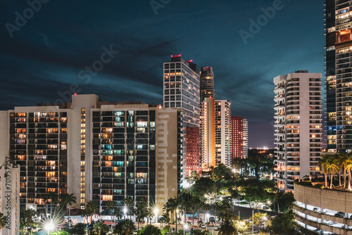 Brickell Miami buildings at dusk
