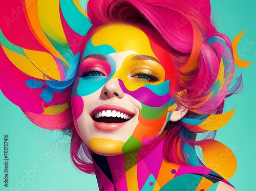 Graphic art design color girl 