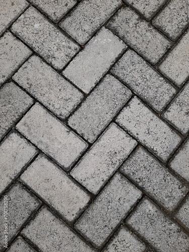 paving block surface on the sidewalk  top view images
