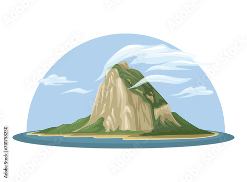Gibraltar Mountain Landmark illustration Vector