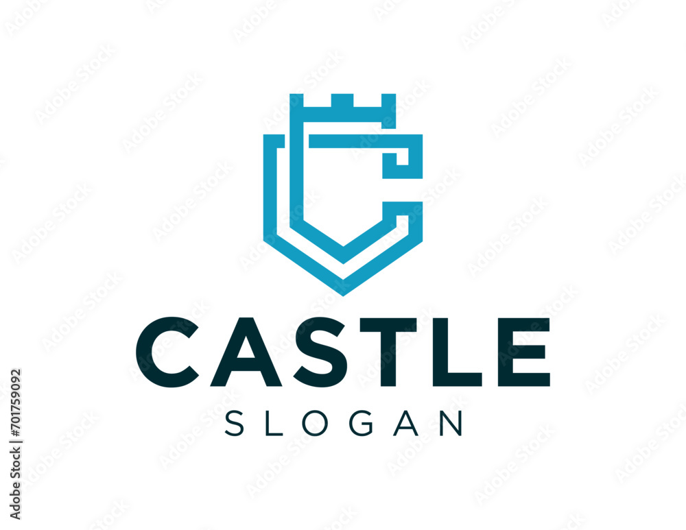 Fototapeta premium The logo design is about Castle and was created using the Corel Draw 2018 application with a white background.