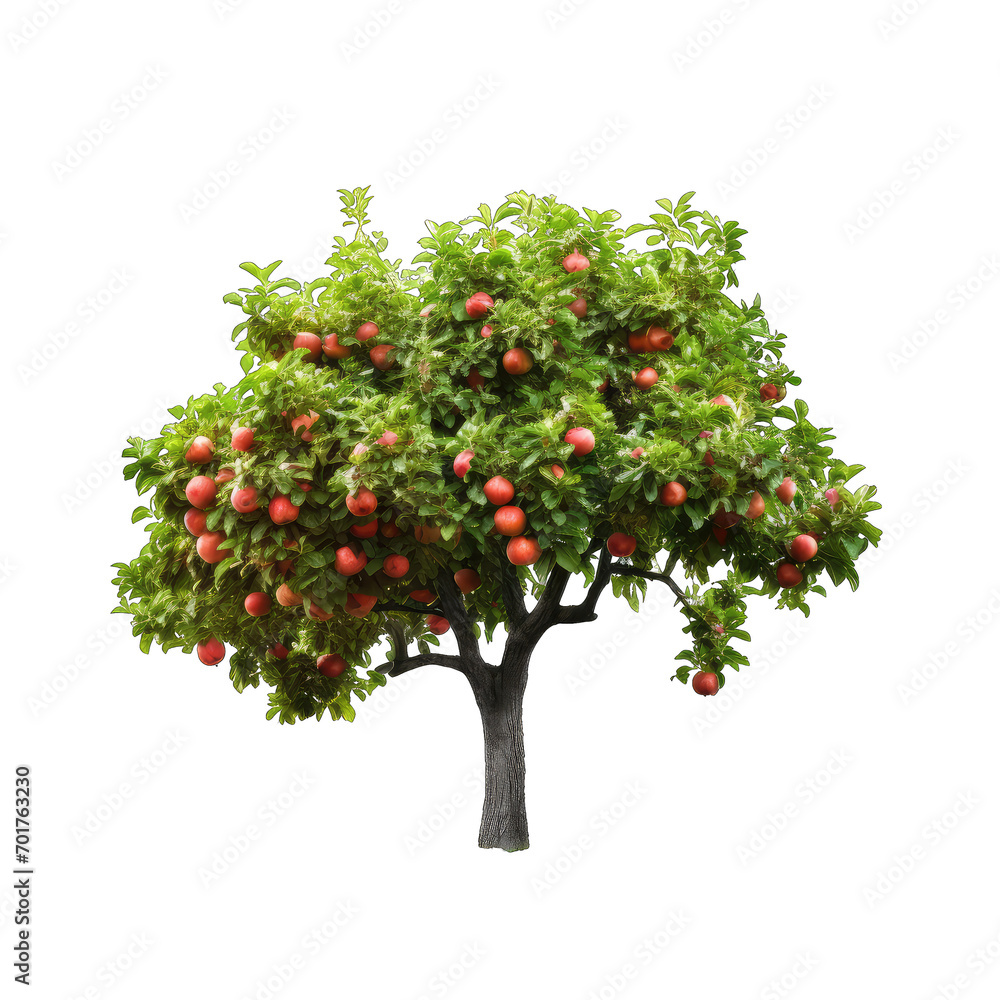 Apple tree isolate on transparent background, png file