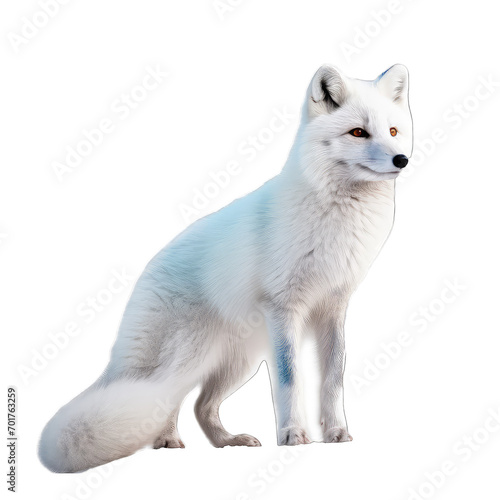 arctic fox isolate on transparent background, png file