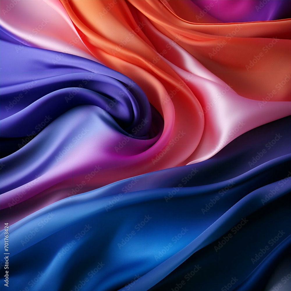 Obraz premium Blue Pink Silk Textile Background. Generative AI. Artificial Intelligence Art. 