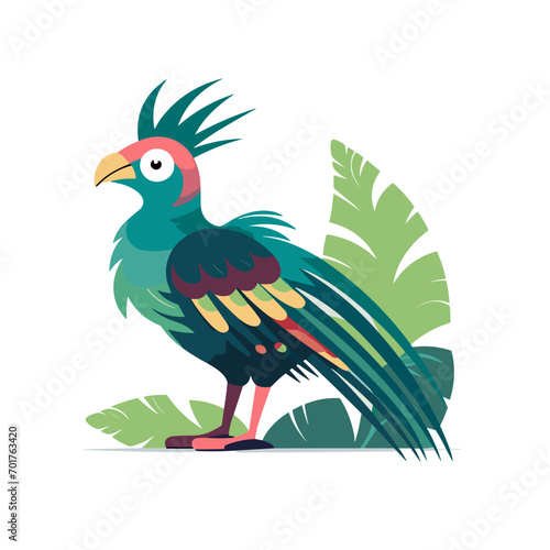 quetzal bird wild animal cartoon education element vector