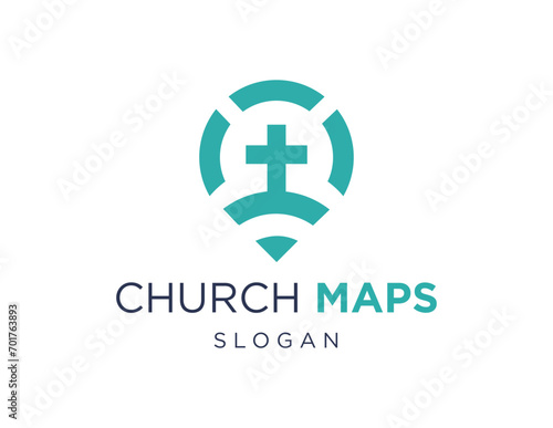 The logo design is about Church Maps and was created using the Corel Draw 2018 application with a white background.