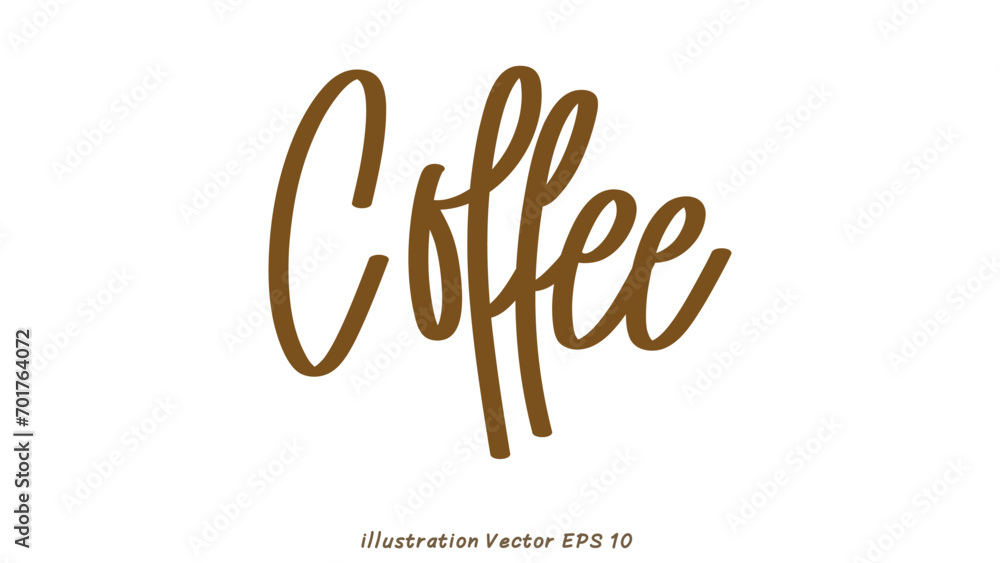 Coffee hand lettering on white background , Flat Modern design , illustration Vector EPS 10