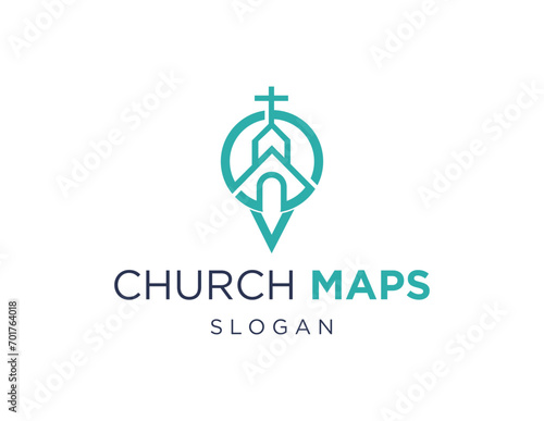 The logo design is about Church Maps and was created using the Corel Draw 2018 application with a white background.