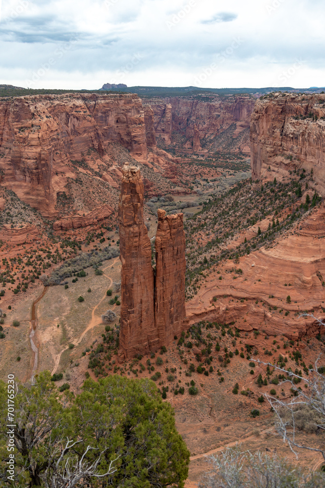 Sandstone Erosion, Tall Red Rock (Spider Rock), Canyon de Chelly National Monument