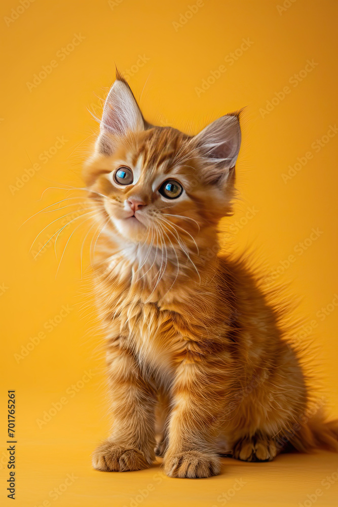 A cute cat on a color background A cute cat on a color background
