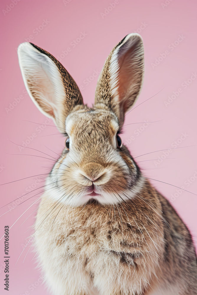 Obraz premium A cute rabbit on a color background