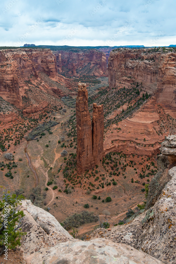 Sandstone Erosion, Tall Red Rock (Spider Rock), Canyon de Chelly National Monument