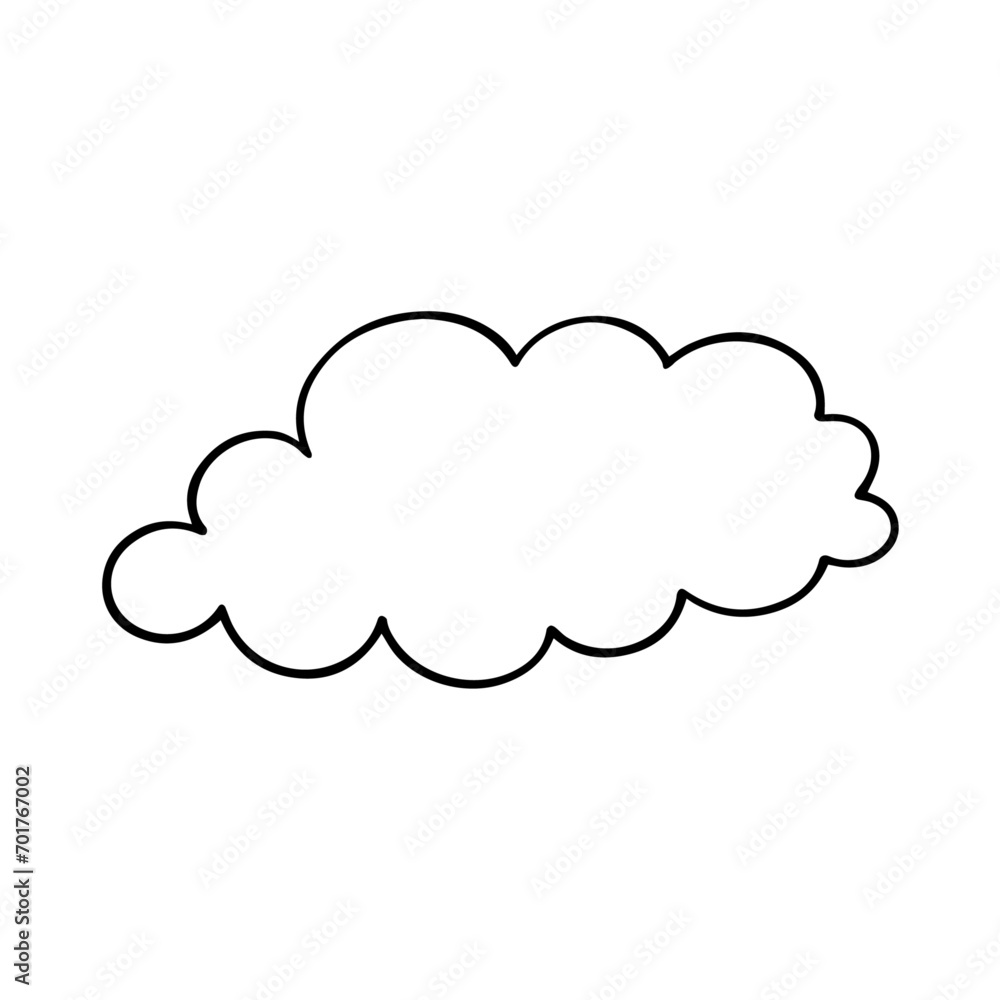 Sketch, doodle of a decorative cloud. Vector graphics. Sketch, doodle of a decorative cloud. Vector graphics.