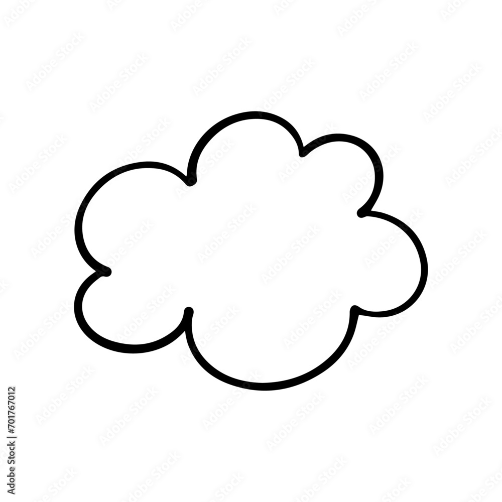 Sketch, doodle of a decorative cloud. Vector graphics. Sketch, doodle of a decorative cloud. Vector graphics.