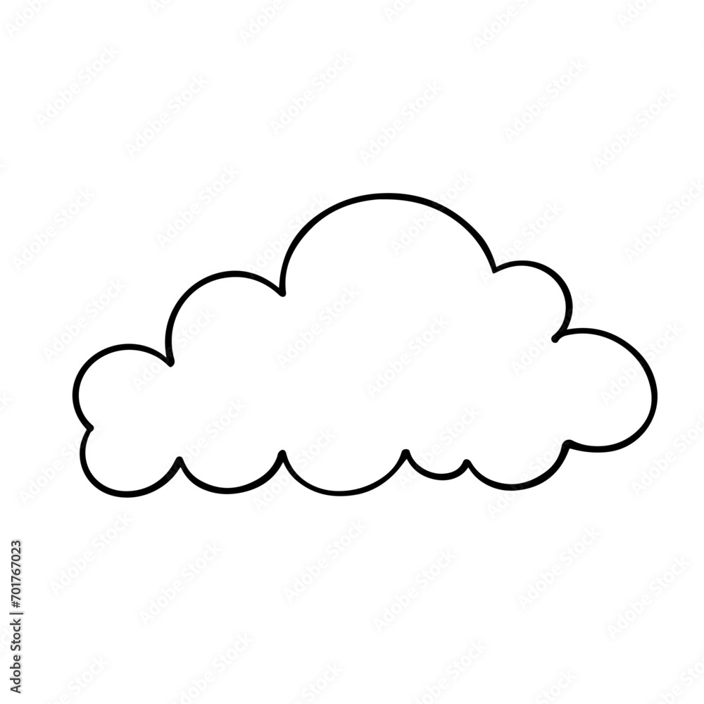 Sketch, doodle of a decorative cloud. Vector graphics. Sketch, doodle of a decorative cloud. Vector graphics.