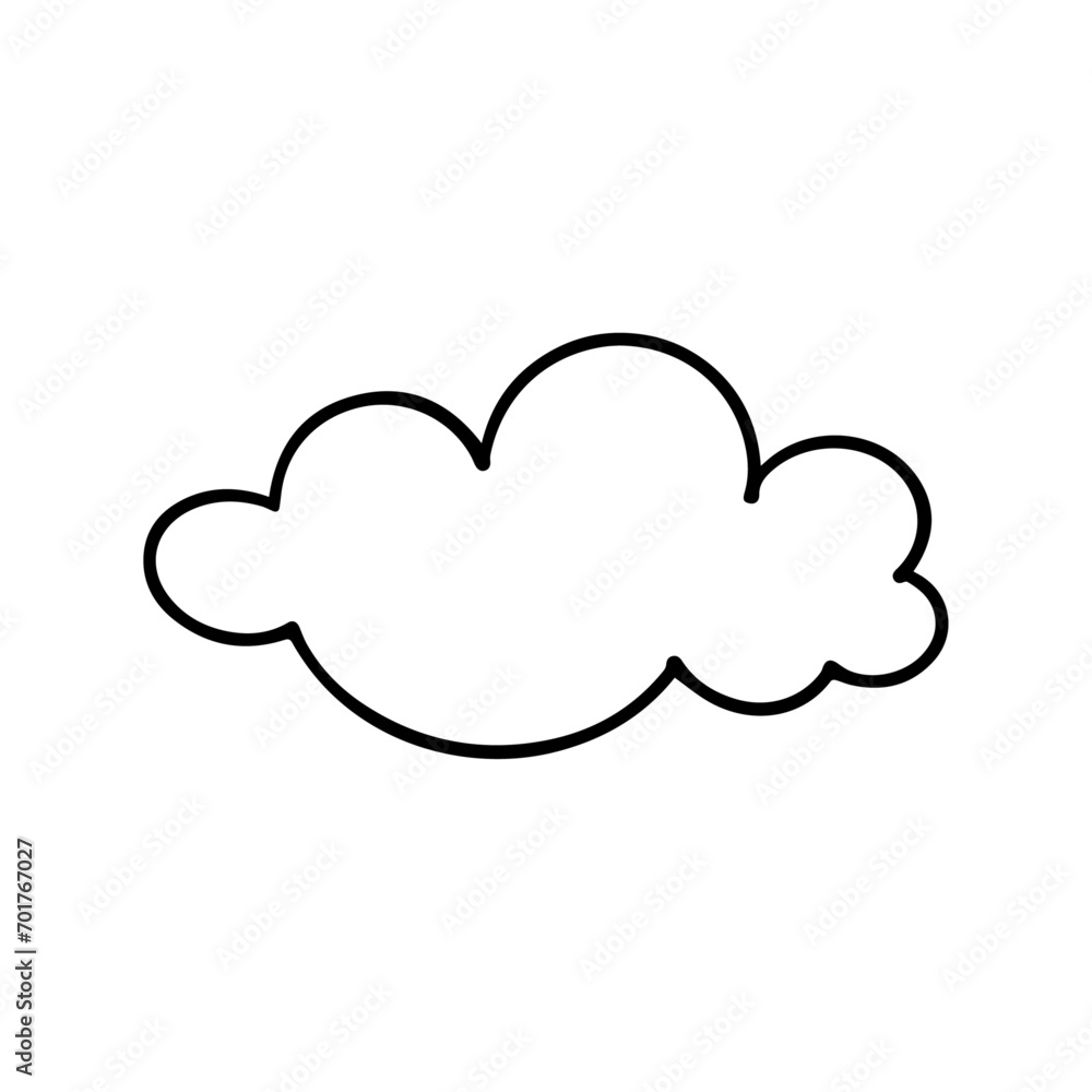 Sketch, doodle of a decorative cloud. Vector graphics. Sketch, doodle of a decorative cloud. Vector graphics.