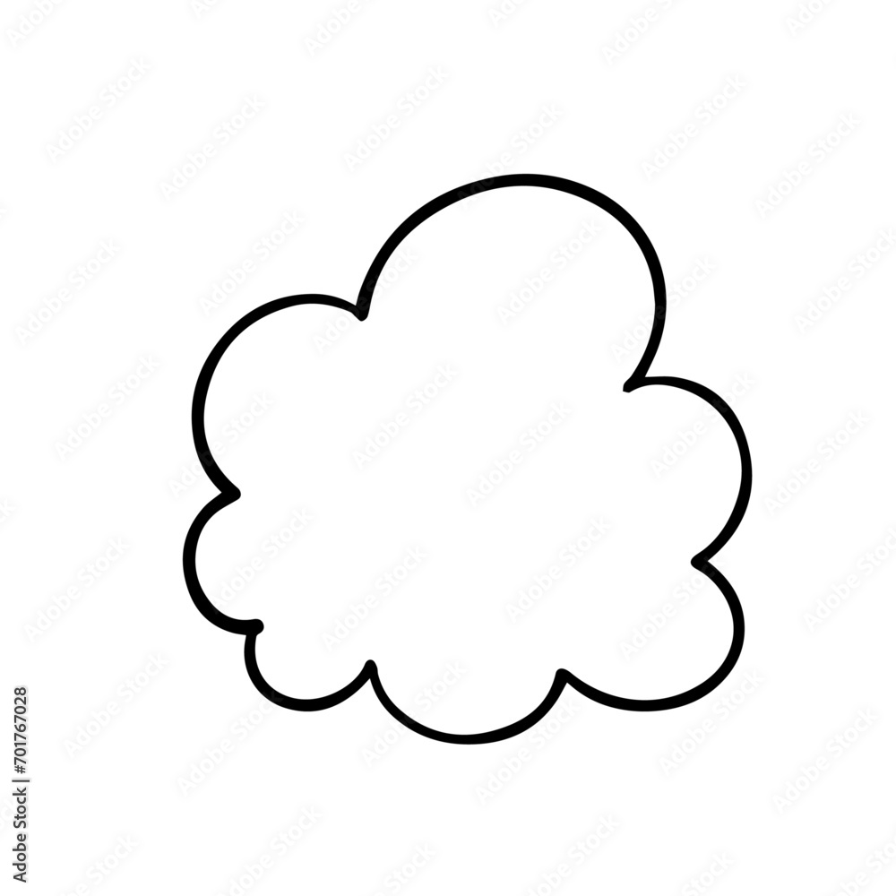 Sketch, doodle of a decorative cloud. Vector graphics. Sketch, doodle of a decorative cloud. Vector graphics.