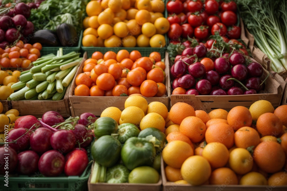 fruits and vegetables at market