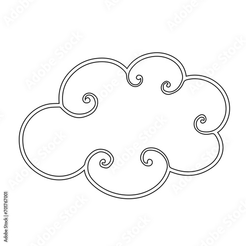 Sketch, doodle of a decorative cloud. Vector graphics.