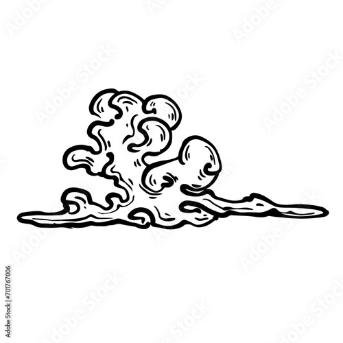 Sketch, doodle of a decorative cloud. Vector graphics.