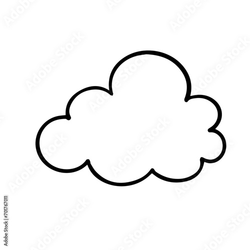 Sketch, doodle of a decorative cloud. Vector graphics.