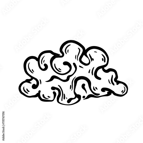 Sketch, doodle of a decorative cloud. Vector graphics.