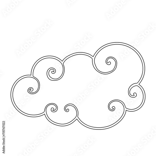 Sketch, doodle of a decorative cloud. Vector graphics.