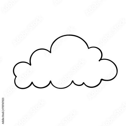Sketch, doodle of a decorative cloud. Vector graphics.