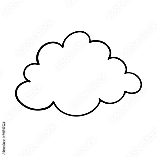 Sketch, doodle of a decorative cloud. Vector graphics.