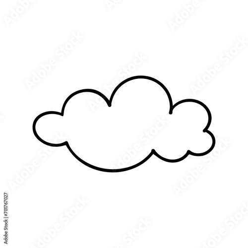 Sketch, doodle of a decorative cloud. Vector graphics.