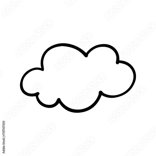 Sketch, doodle of a decorative cloud. Vector graphics.