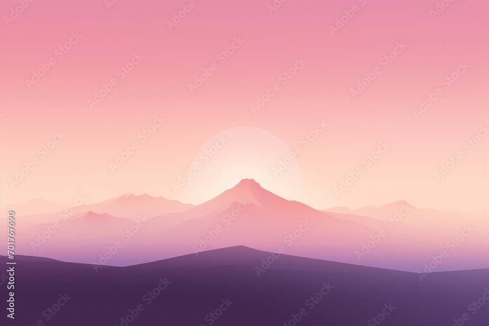Sunrise in mountains. Achievement and success background