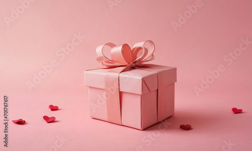 Pink gift box with a pink bow on top of it