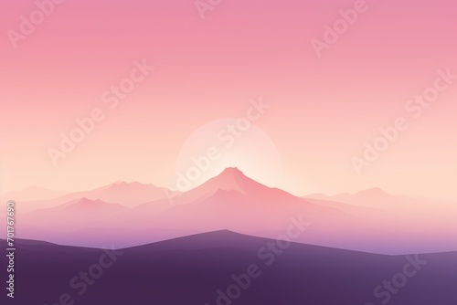 Sunrise in mountains. Achievement and success background