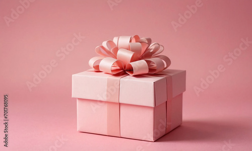 Pink gift box with a pink bow