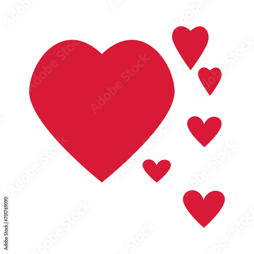 Set of heart icons. Vector illustration. Love, Valentine's day. Cards, posters, design heart