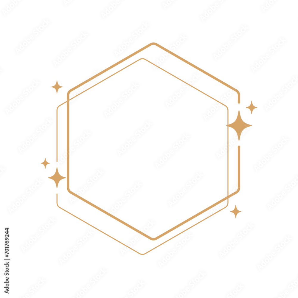 Simple modern aesthetic line elements Modern geometric linear frame with sparkling stars. Simple modern aesthetic line elements Modern geometric linear frame with sparkling stars.