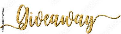 Giveaway hand lettering in gold glitter