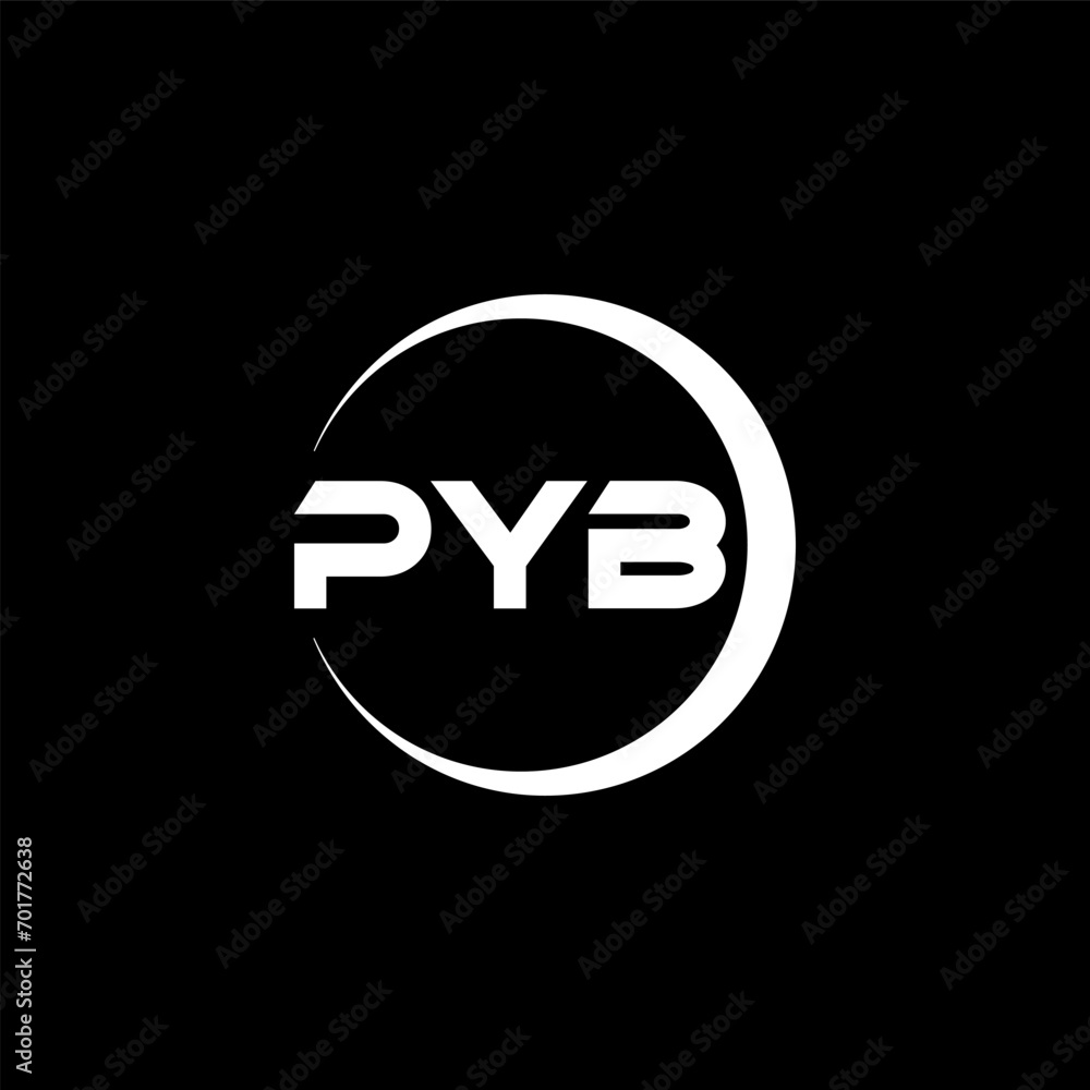 PYB letter logo design with black background in illustrator, cube logo, vector logo, modern alphabet font overlap style. calligraphy designs for logo, Poster, Invitation, etc. PYB letter logo design with black background in illustrator, cube logo, vector logo, modern alphabet font overlap style. calligraphy designs for logo, Poster, Invitation, etc.