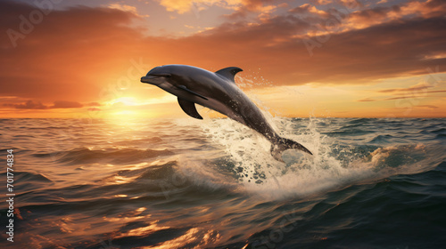 dolphin fluttering on the sea © Muzamil