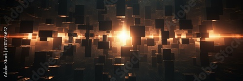 abstract background of the cruciform lights on the dark