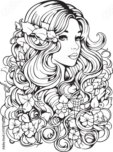 fashion hairstyles coloring page